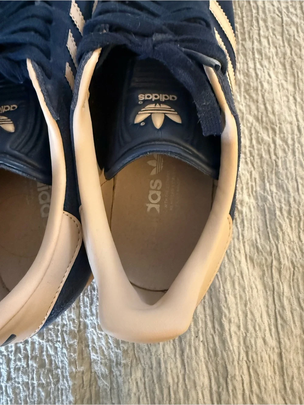 adidas Men’s Navy Suede Sneakers with Cream Accents